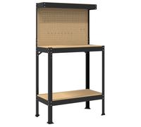 Banc de travail en bois d'ingénierie - vidaXL - 81x41x145 cm - Noir - Surface de travail robuste