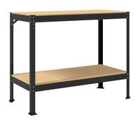 Bancs de travail avec étagère Noir Bois d'ingénierie Établi garage vidaXL vidaXL