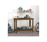vidaXL Banc de travail Marron miel 110x50x80 cm Bois de pin massif