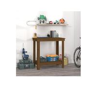 Banc de travail Marron miel 80x50x80 cm Bois de pin massif