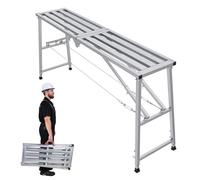 Banc de travail pliable, plate-forme d'échafaudage réglable en hauteur à 4 niveaux, portable, capacité de charge de 900 lb, pour le lavage de voiture, la réparation, la peinture, les cloisons sèches