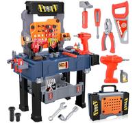 Banc de travail pour enfants - Kit d'apprentissage - Banc à outils pliable - Jouet pour enfants de 3 à 6 ans - Jouet réaliste