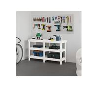 vidaXL Banc de travail Blanc 142,5x50x80 cm Bois de pin massif