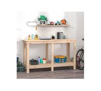 Banc de Travail Table de Travail Poste de Travail Banc d'Outils Banc de Rangement Atelier Garage 140x50x80 cm Bois de 822506
