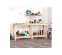 Banc de Travail Bois de Pin Massif Rangement Multicolore Multi-taille vidaXL