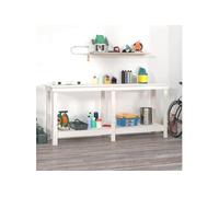 Banc de Travail Bois de Pin Massif Rangement Multicolore Multi-taille vidaXL