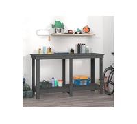 vidaXL Banc de Travail Table de Travail Poste de Travail Banc d'Outils Banc de Rangement Atelier Garage Gris 140x50x80 cm 822508 Gris G
