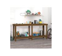 vidaXL Banc de travail Marron miel 180x50x80 cm Bois de pin massif