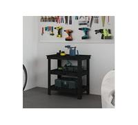 Banc de Travail Table de Travail Poste de Travail Banc d'Outils Banc de Rangement Atelier Garage Noir 78,5x50x80 cm 823643