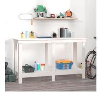 vidaXL Banc de travail Blanc 140x50x80 cm Bois de pin massif