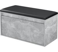 Banc 'Degerfors' avec tiroir 80 x 39 x 45 cm aspect béton/noir