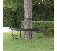 vidaXL Banc demi-circulaire tour d'arbre Ø159 cm Acier Noir