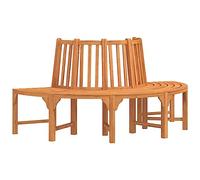 Banc Demi-Circulaire Tour d'arbre Ø208cm Bois Massif Eucalyptus | Bois eucalyptus hydrofuge, couleur brun rougeâtre, dossier confortable, 110 kg par siège, housse imperméable conseillée