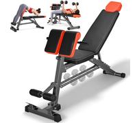 Banc d'entraînement 8 en 1, banc romain réglable pour curls et | Banc de musculation multifonction réglable FID avec chaise romaine, charge maximale de 450 kg, 8 positions de dossier
