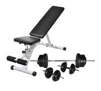Banc d'Entraînement avec Jeu d'Haltères et de Disques de Poids 60,5 kg vidaXL