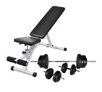 Banc D'entraînement Avec Jeu D'haltères Et De Disques De Poids 60,5 Kg Vidaxl Vidaxl
