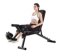 Banc d'entraînement réglable, 5 positions, avec extension de jambe et boucle de biceps, haute résistance jusqu'à 400 kg, idéal pour banc plat et incliné