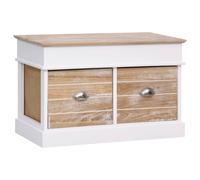 Banc D'entrée 70 X 35 X 45 Cm Bois De Paulownia Blanc