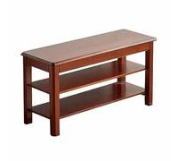 Banc d'entrée à 2 niveaux avec conteneur et siège en bois massif Banc de salle de bain élégant et multifonction en fourrure pour la décoration de la maison