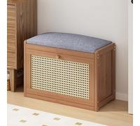 Banc D'entrée à 2 Niveaux, Banc à Chaussures avec Cloison Amovible, Bench Coffre Rangement de Style Ferme pour Salon, Chambre, Couloir