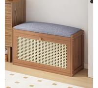 Banc D'entrée à 2 Niveaux, Banc à Chaussures avec Cloison Amovible, Bench Coffre Rangement de Style Ferme pour Salon, Chambre, Couloir