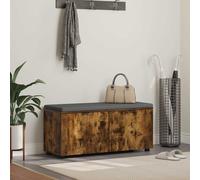 Vidaxl Banc D'entrée Avec Coussin Chêne Noir 100 X 38 X 46 Cm
