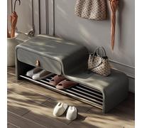 Banc d'entrée avec coussin d'assise rembourré et tiroirs, grand espace de rangement pour couloir, salon, chambre à coucher, dressing