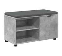Banc d'entrée avec Coussin en Bois d'ingénierie 80 x 38 x 46 cm | Design épuré minimaliste, coussin pleine longueur, rangement intégré, pieds réglables, entretien facile