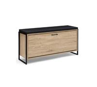 IDMarket - Banc d'entrée avec Coussin et Rangement Chaussures Luis 100 cm Design Industriel