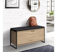 Banc D'entrée Avec Coussin Et Rangement Chaussures Luis 100 Cm Design Industriel Multicolore