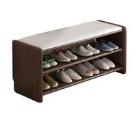 Banc d'entrée avec rangement à chaussures, organiseur à 3 niveaux, siège rembourré pour plus de confort, solution peu encombrante pour couloir ou chambre à coucher