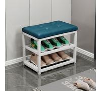Banc d'entrée avec rangement à chaussures - Siège en cuir synthétique, cadre en métal robuste, solution peu encombrante pour couloir ou salon