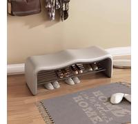 Banc d'entrée avec siège rembourré et étagère de rangement, parfait pour organiser les chaussures et améliorer la décoration de la maison