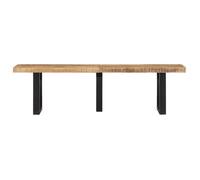 Banc d'entrée - Banquette - vidaXL - bois de manguier brut massif et acier - marron et noir - style industriel - 160 x 35 x 45 cm (2