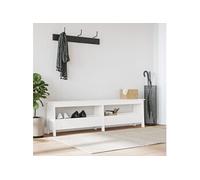 Banc d'entrée blanc 160x28x45 cm bois de pin massif