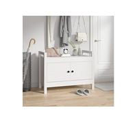 vidaXL Banc d'entrée 821780 en bois de pin massif blanc 80x40x60 cm