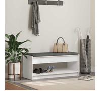 vidaXL Banc d'entrée avec coussin et étagère blanc 103 x 38 x 45 cm