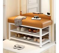 Banc d'entrée capitonné moderne avec rangement à chaussures, pouf élégant pour chambre à coucher, repose-pieds de salon, siège d'entrée polyvalent, banc de rangement confortable pour la maison.