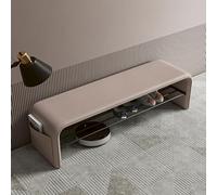 Banc d'entrée capitonné moderne beige du milieu du siècle, design sans accoudoirs pour salle à manger et décoration de salon