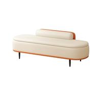 Banc d'entrée de luxe léger pour chambre à coucher et vestiaire - Élégant banc de rangement pour chaussures beige moyen, meuble de lit, parfait pour couloir et entrée