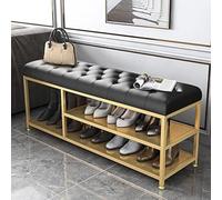 Banc d'entrée de luxe vert avec rangement pour bottes, tabouret rembourré pour chaussures, armoire d'entrée de 100 cm pour chaussures, organiseur d'entrée élégant, mobilier de maison fonctionnel