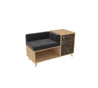 - Banc d'entrée design marbré Anzer - L. 100 x H. 60 cm - Marron noix - Anze