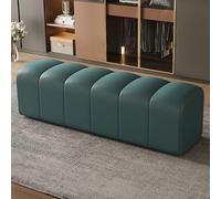 Banc d'entrée d'intérieur moderne, banc de rangement pour chaussures, chambre à coucher, banc élégant bleu, 120 cm, parfait pour les espaces commerciaux, les couloirs et une utilisation à domicile.