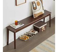 Banc d'entrée en bois avec accents en laiton, banc de rangement à chaussures pour cuisine, chambre, salle à manger, salon - 120 cm