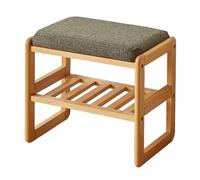 Banc d'entrée en bois avec étagère à chaussures à 2 niveaux, solution de rangement durable pour couloir et salon, design simple, grande capacité de charge