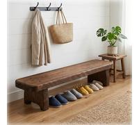 Banc d'Entrée en Bois de Paulownia, Banquette Couloir pour Se Chausser | Banc Vestiaire Robuste en Bois pour Hall, Assise Étroite Gain de Place, Petit Mobilier sans Rangement pour Accueil Public