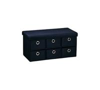 Kesper Banc de rangement 15954 avec boîtes, Panneau de fibres certifié FSC 76 x 38 x 38 cm Noir
