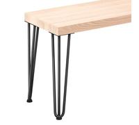 Banc d'entrée - LAMO MANUFAKTUR - Simple Noir - 30x140x47 cm - Bois massif - Acier peint