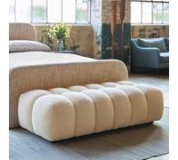 Banc d'entrée moderne avec assise rembourrée et rangement - Banc à chaussures de chambre à coucher grand design ovale pour salon et couloir, meuble élégant et fonctionnel (100 cm)