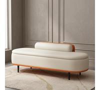 Banc d'entrée Moderne, Banquette capitonnée avec Pieds en métal Robuste | Design capitonné, structure stable, mousse haute résilience, usage polyvalent(White,60*37*45cm)